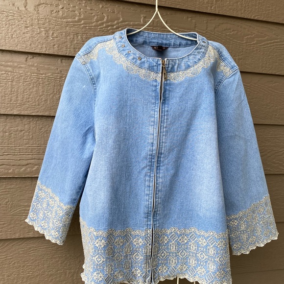 Multiples Jackets & Coats Multiples Womens Denim Embroidery Jacket